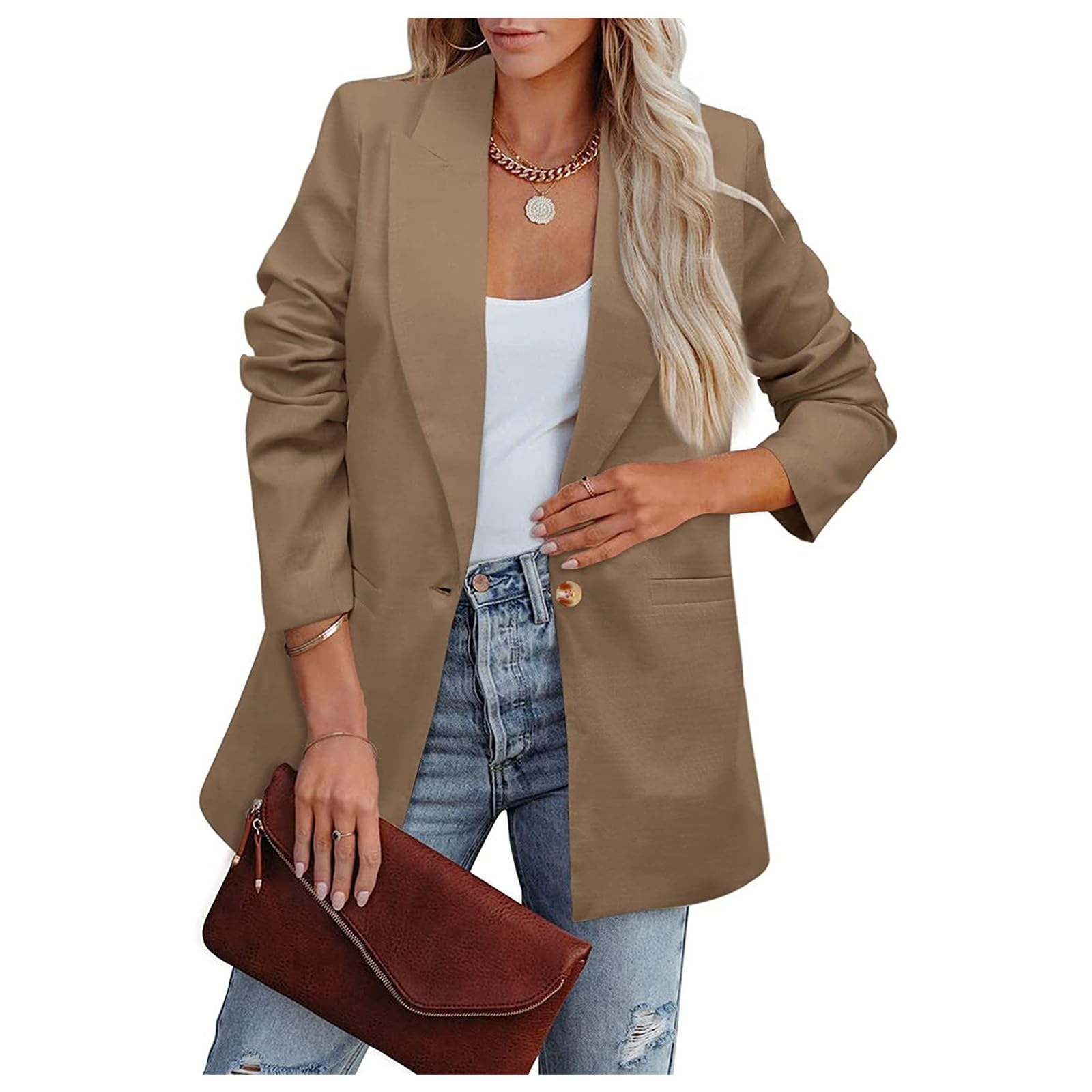 Blazer Jackets for Women Work Casual Open Front Long Sleeve Work Office Suit Jackets Fashion Dressy Business Outfits