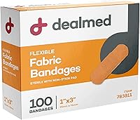 Dealmed Sterile Flexible Fabric Bandages 1x3 Inch 100/Box - Breathable Latex-Free First Aid Strips for Cuts Scrapes Blisters