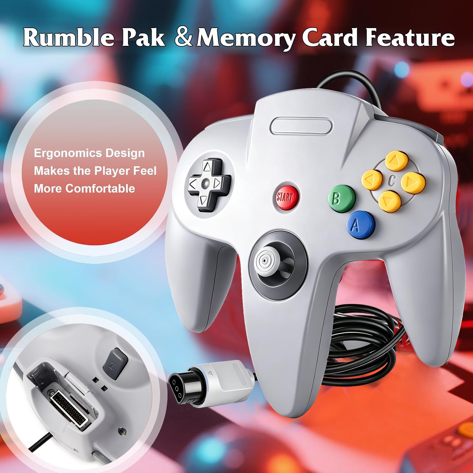 Amazon | KIWITATA クラシックN64コントローラー、レトロN64有線