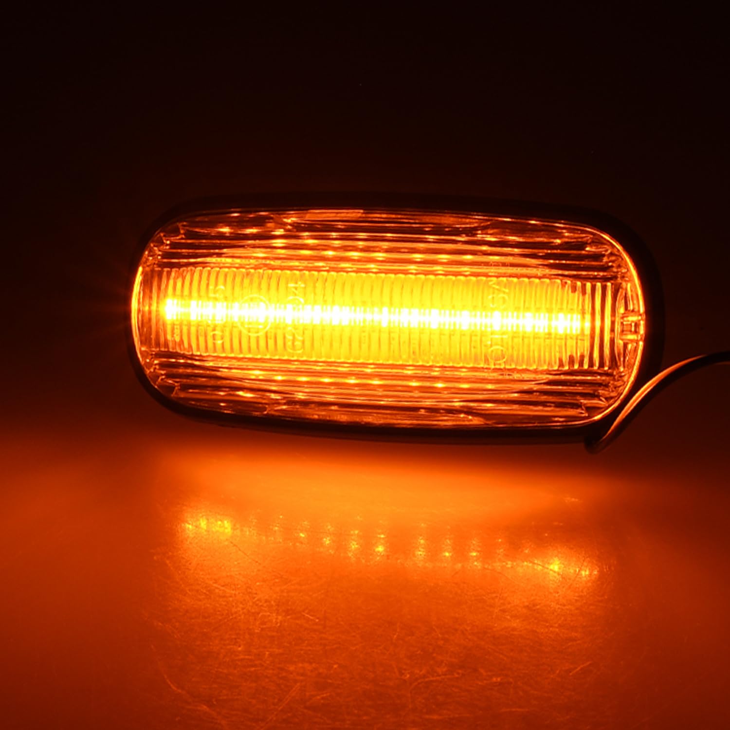 BRANDT Set di indicatori di direzione laterali a LED per parafango + cavo giallo adatto per Land Rover Defender I Td5 Puma L316 Discovery II L318 Freelander I L314 MG ZS ZT ZT-T Rover 45 75
