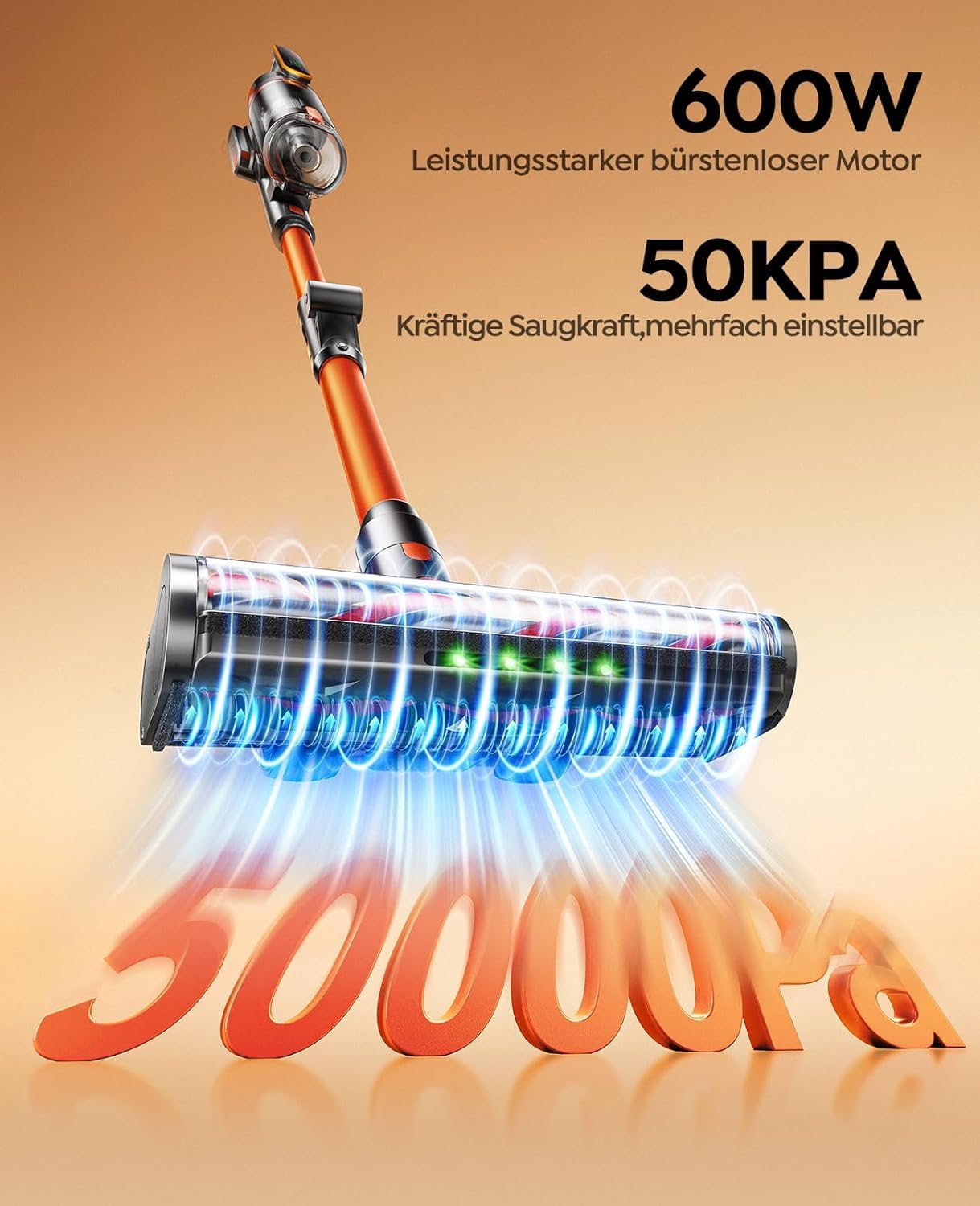 Fieety Akku Staubsauger,600W/50kPa/65Min Staubsauger Kabellos mit Wandmontierte Ladestation, Aromatherapie, Automatikmodus, Flexibles Biegegelenk, 1M Schlauch für Hartböden Teppiche Tierhaare Auto