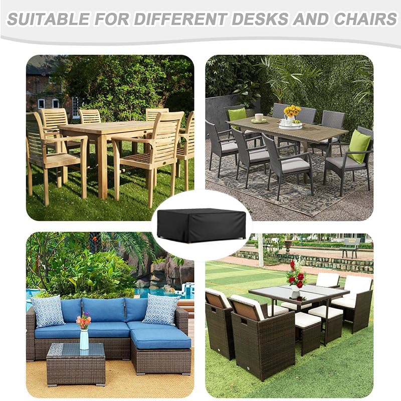 Funda impermeable para muebles de exterior, 300 x 140 x 80 cm, 600D, duradera, protector de sofá y mesa de patio, resistente a la nieve y al polvo, resistente a la intemperie, protector de jardín