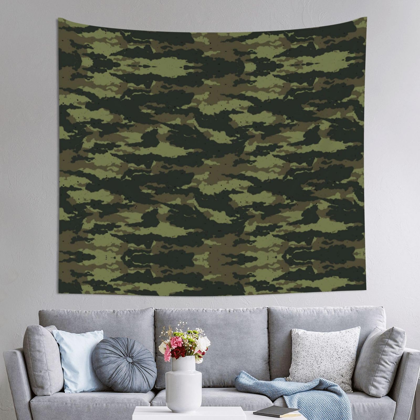 WKSGDSG Decoration Tapestry Wall Hanging For Bedroom, Camouflage, 152x130cm Dorm Decor, Lightweight Easy Hang Wall Art For Living Room, Aesthetic Tapestries For Outdoor, Ceiling, Doorway, Camping
