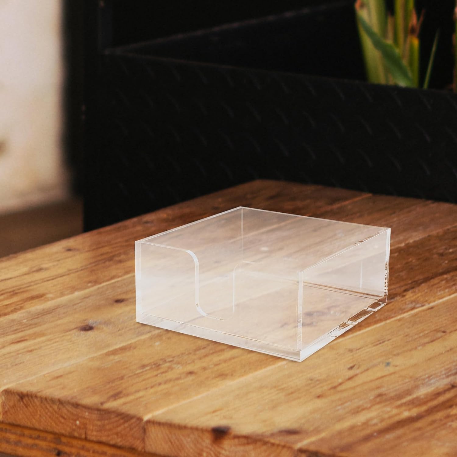 HEMOTON Acrylic Napkin Holder Paper Tissue Dispenser Box Horizontal Napkin Storage Organizer for Kitchen Tabletop Use