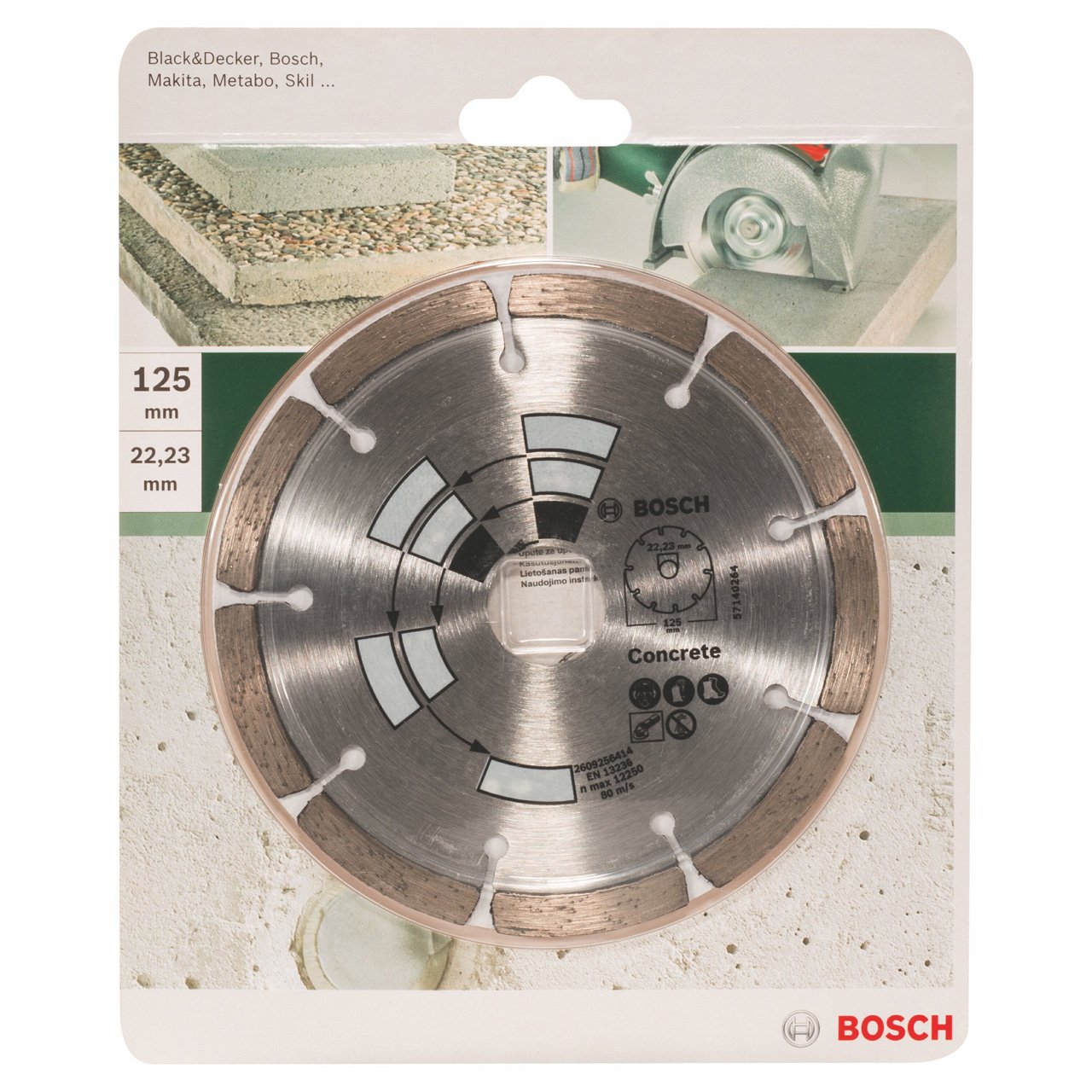 Bosch Diamanttrennscheibe Beton Top 125 Mm – Für Beton/Granit, Segmentiert, Lange Lebensdauer, Für Winkelschleifer