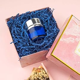 Caleihd Crinkle Cut Paper Grass Cushion Paper Streamer for Christmas Wedding Birthday Bridesmaid Engagement Craft Gift Boxes Bags Filler Decoration 4.5oz Navy Blue