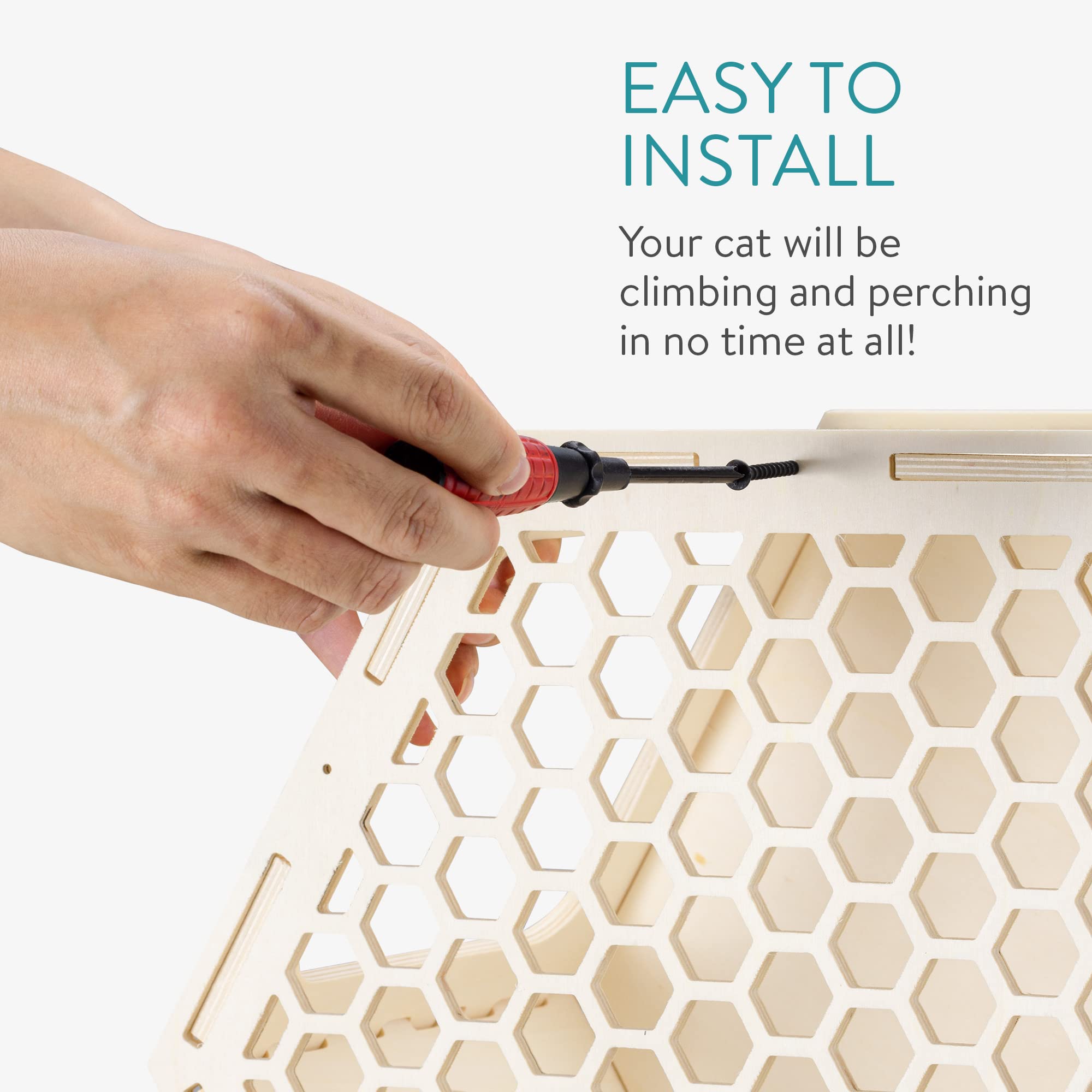 Ponte E Mensole Per Gatti Da Parete - Gioco Arrampicata Per Gatti Con Base Antiscivolo - Foto 10