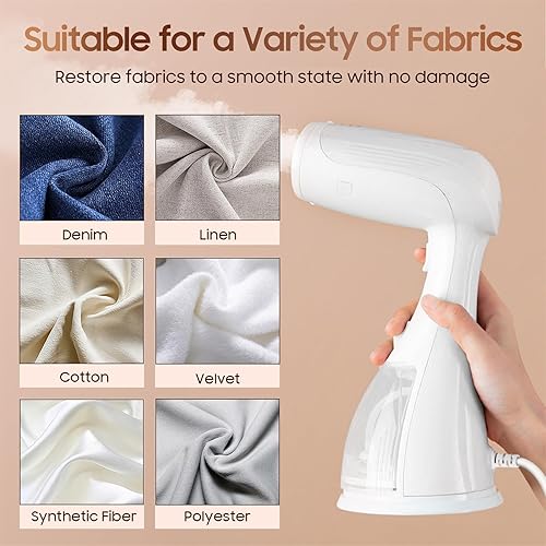 Miniatura 5 de Vaporizador para ropa de viaje, vaporizador de mano de calentamiento rápido 15 S, 1500 W, vaporizador portátil de ropa, plancha de vapor resistente