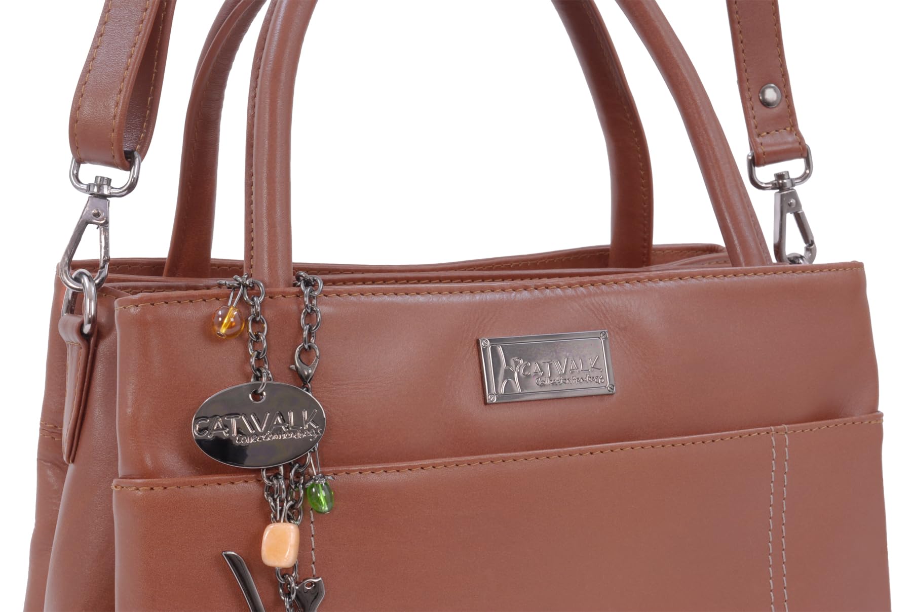 Catwalk Collection Handbags - Bolso de Hombro de Piel - Correa Bandolera Desmontable - Tote Mediano Mujer - Bolso de Mano Diario - Rosaline
