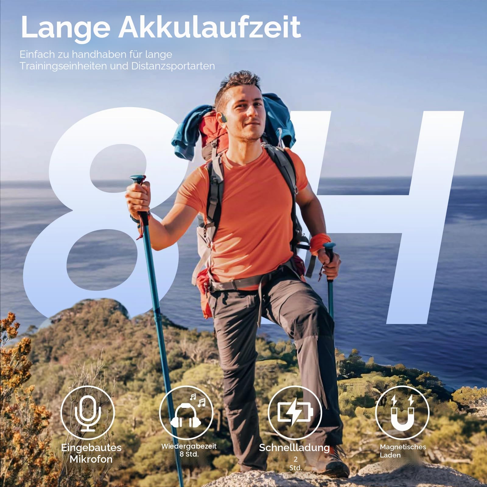 LOBKIN Kopfhörer Schwimmen,IPX8 wasserdichte Unterwasser Knochenschall Kopfhörer Bluetooth 5.4,Open Ear Bone Conduction Headphones mit MP3 Player 32G, Kabellos für Schwimmen,Laufen,Radfahren