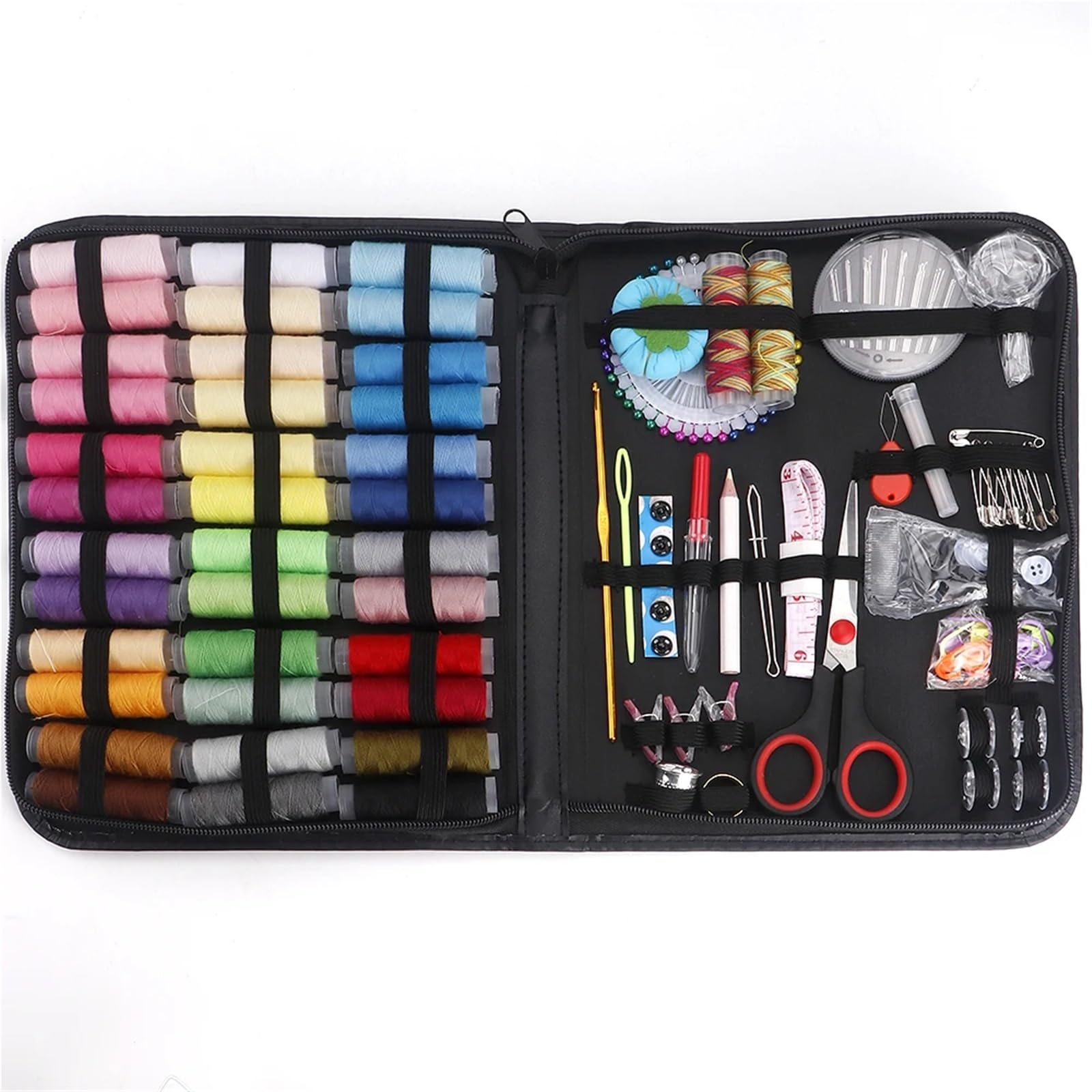 Kit de Costura Kit for Principiantes (Hilo Multicolor, Agujas, Tijeras y dedal). de reparación Emergencia Viaje. Accesorios Suministros Costura(A 280Pcs-1Set)