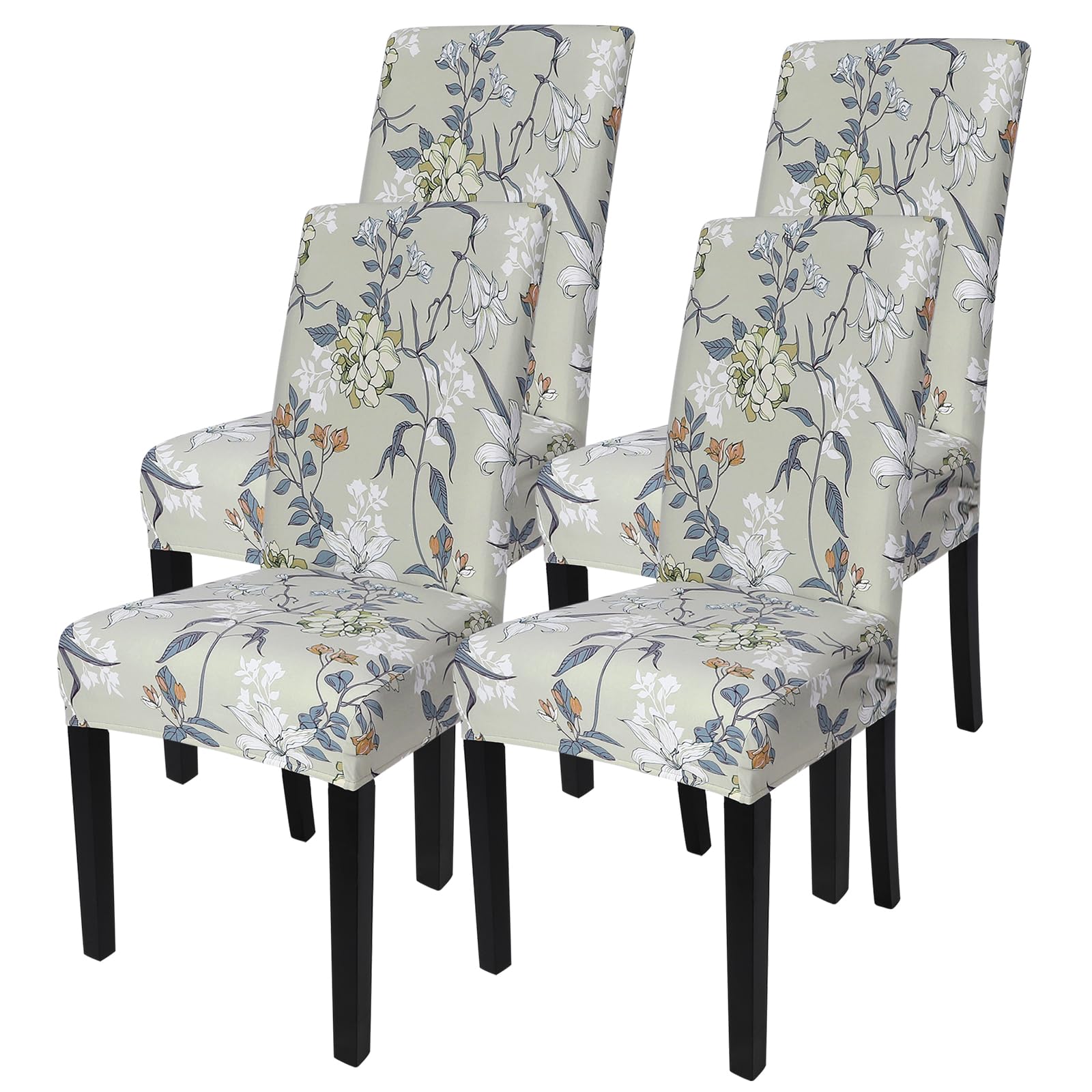 SearchI Printed Dining Room Chair Covers 4 Pack Stretch Kitchen Chair Cover