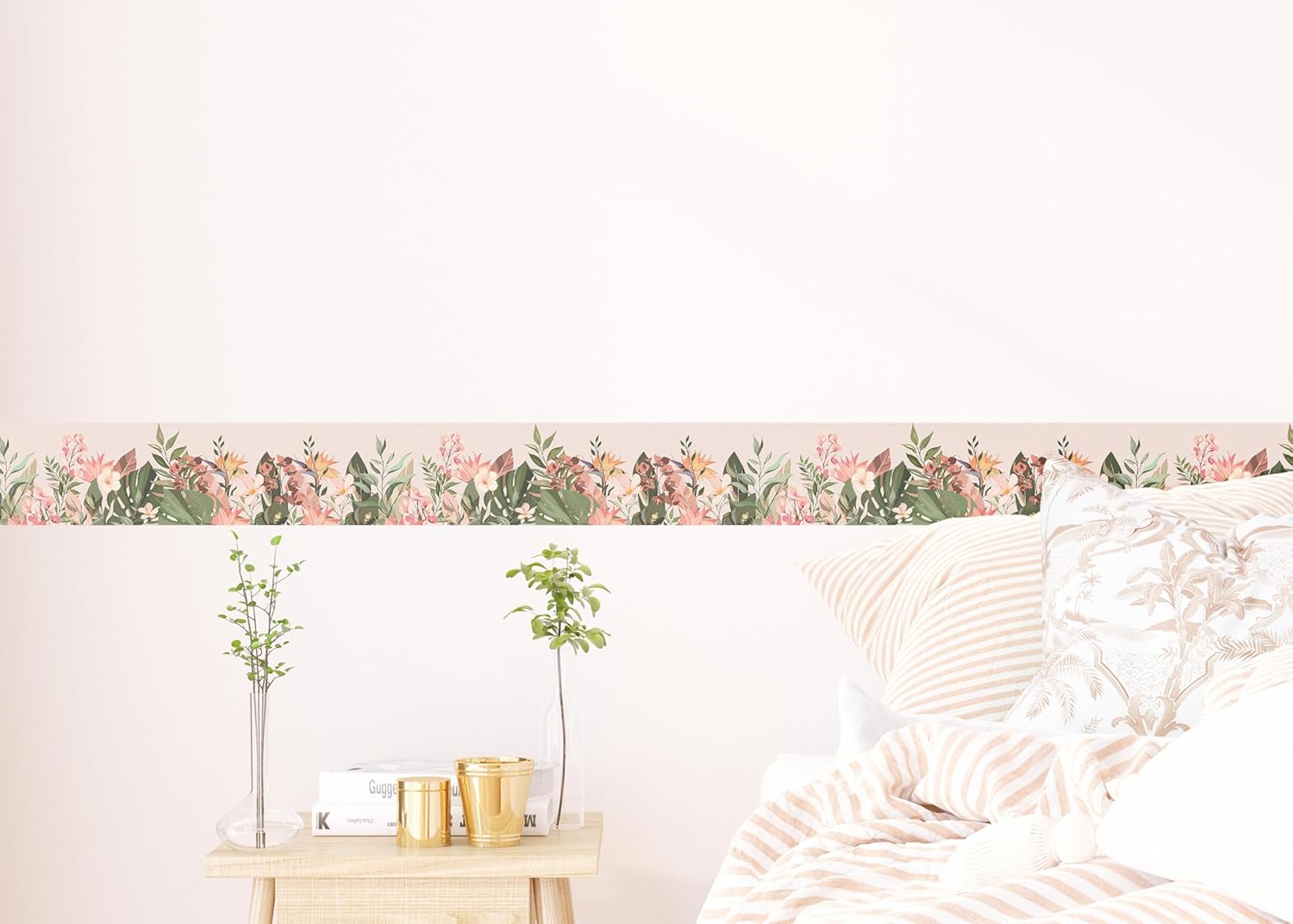 AWB 8426 Self-Adhesive Border Flowers, Self-Adhesive Decoration for Walls, Furniture, Wallpaper, Wall Coverings and Doors, Film, Multicoloured, Width 500 cm x Height 14 cm