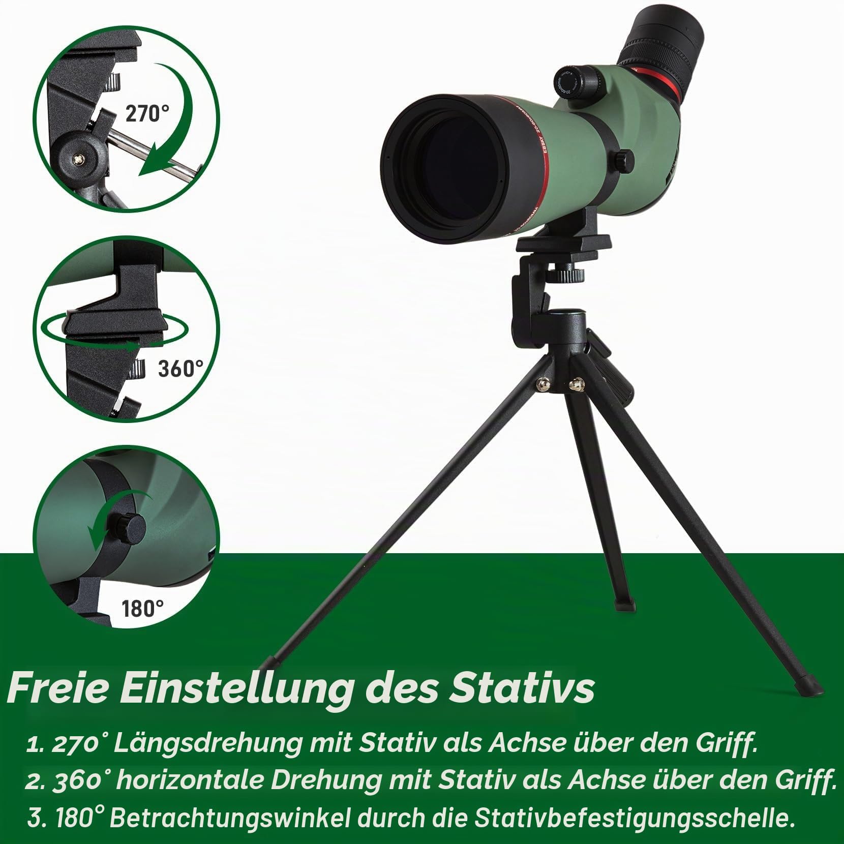 Gosky Fernrohre mit Stativ Tragetasche Telefonhalter