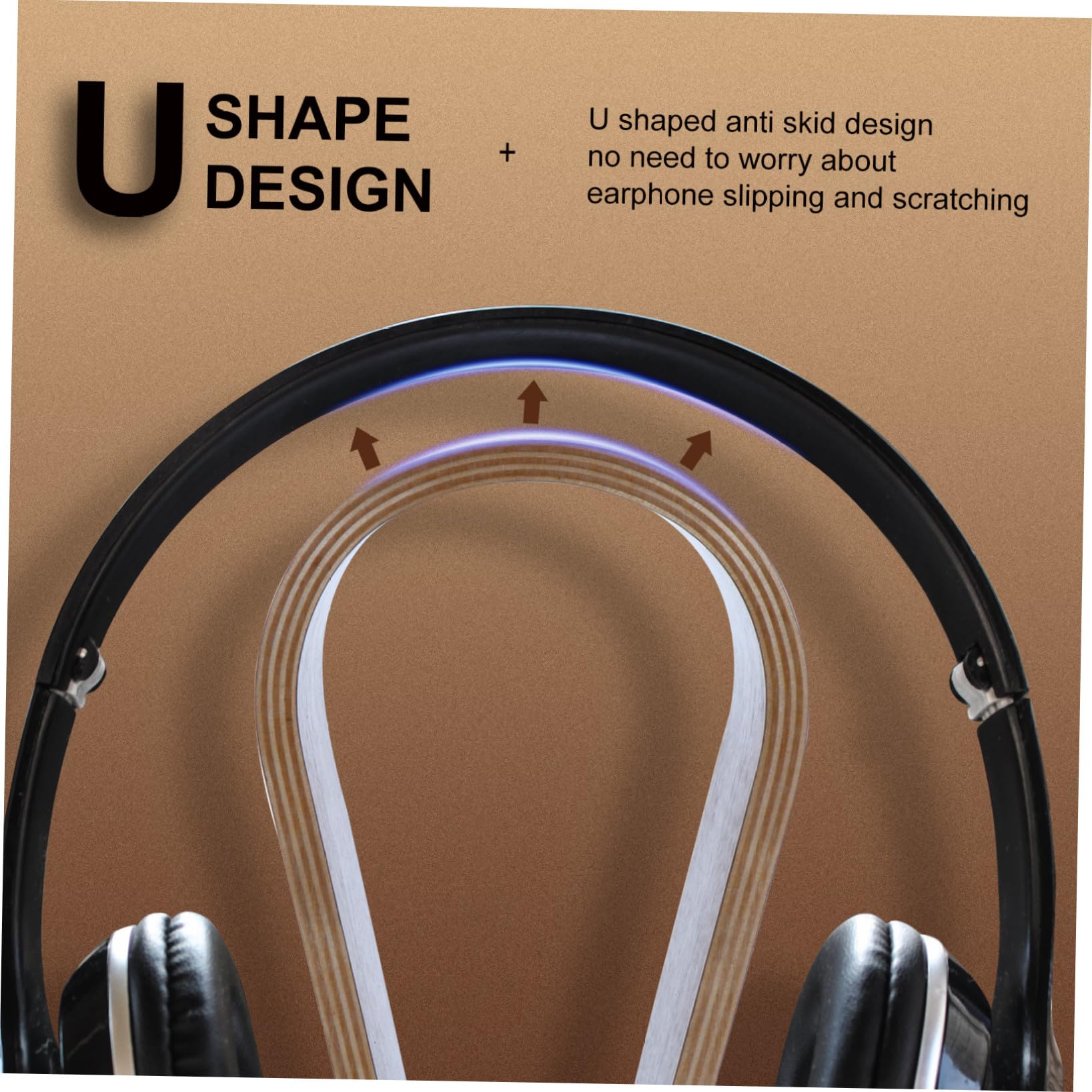 ABOOFAN Support Stable Audio Bois Naturel de en Casque Noyer pour Rangement et Élégant pour Casque, pour Décoration et Bureau