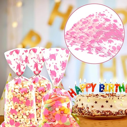 Miniatura 6 de COQOFA 100 Piezas Bolsas de Celofán Cello de 5"X11" para Envolver Regalos Bolsas de Golosinas Bolsa de Favor de Fiesta Bolsa Transparente para