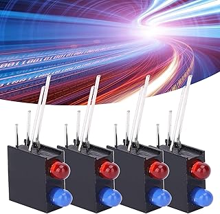 LED Plastic Holder, 100PCS Plastic LED Lamp Holder for Light-Emitting Diode Lighting with 94V‑2/94V‑0 High Fire‑Proof Level Double Hole LED Lamp Holder with Blue Red Light 3mm