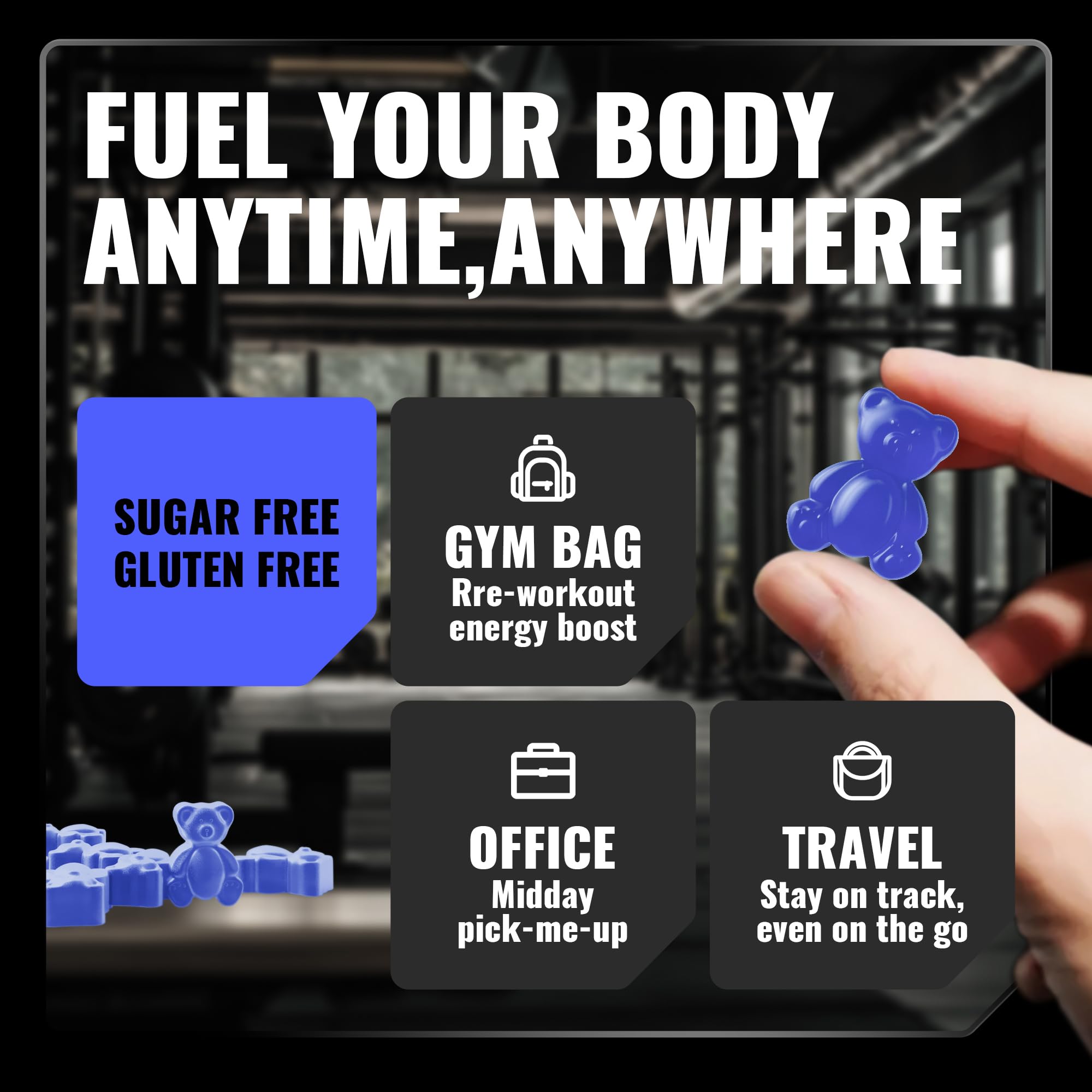 Creatine Monohydrate Gummies, NSF Certified, 5g Dose for Men & Women to Support Muscle, Strength, Recovery, Cognitive Health & Memory, Blueberry Flavor, 90 Gummies — Amazon image 5