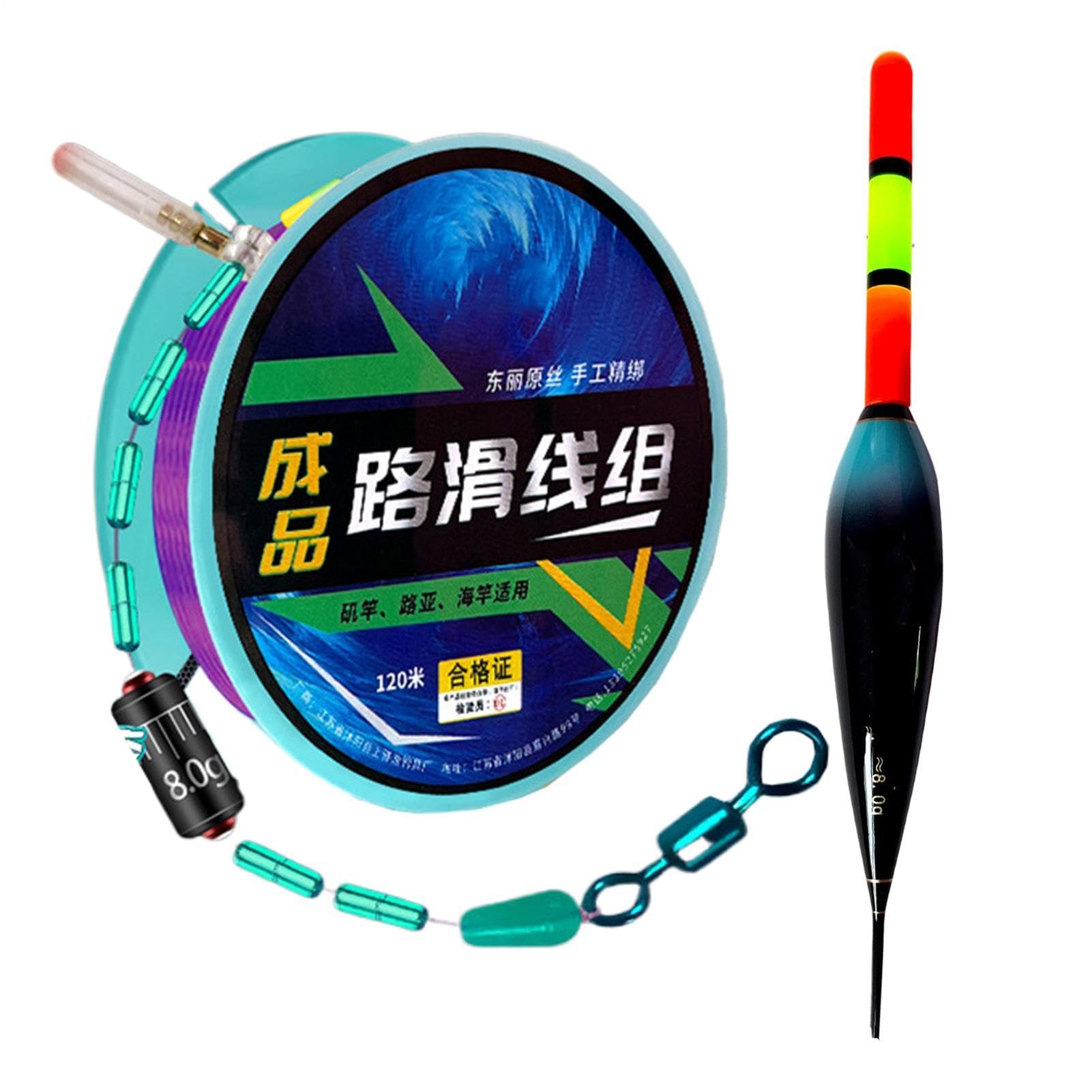 Set lenze Bobber automatico | Set lenze pre-annodate 120 m con rilevamento automatico profondità | Gruppo linee Slip Bobber pronto all'uso per pescatori acqua e salata