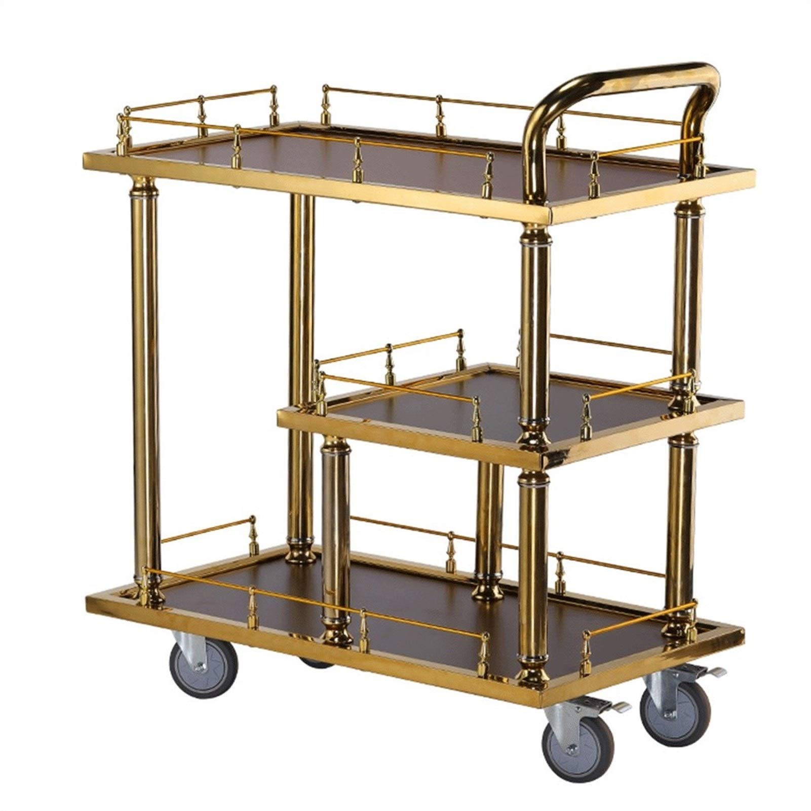 Amazon.co.jp: Barcart Bar Cart Hotel Restaurant Mobile Tea Cart Kitchen Trolley Organizer Gold : Home & Kitchen