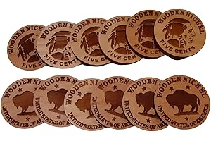 Blank Wooden Tokens Qty (12) Laser Cut Wood Token Coin Don't Take Any Wooden Nickels