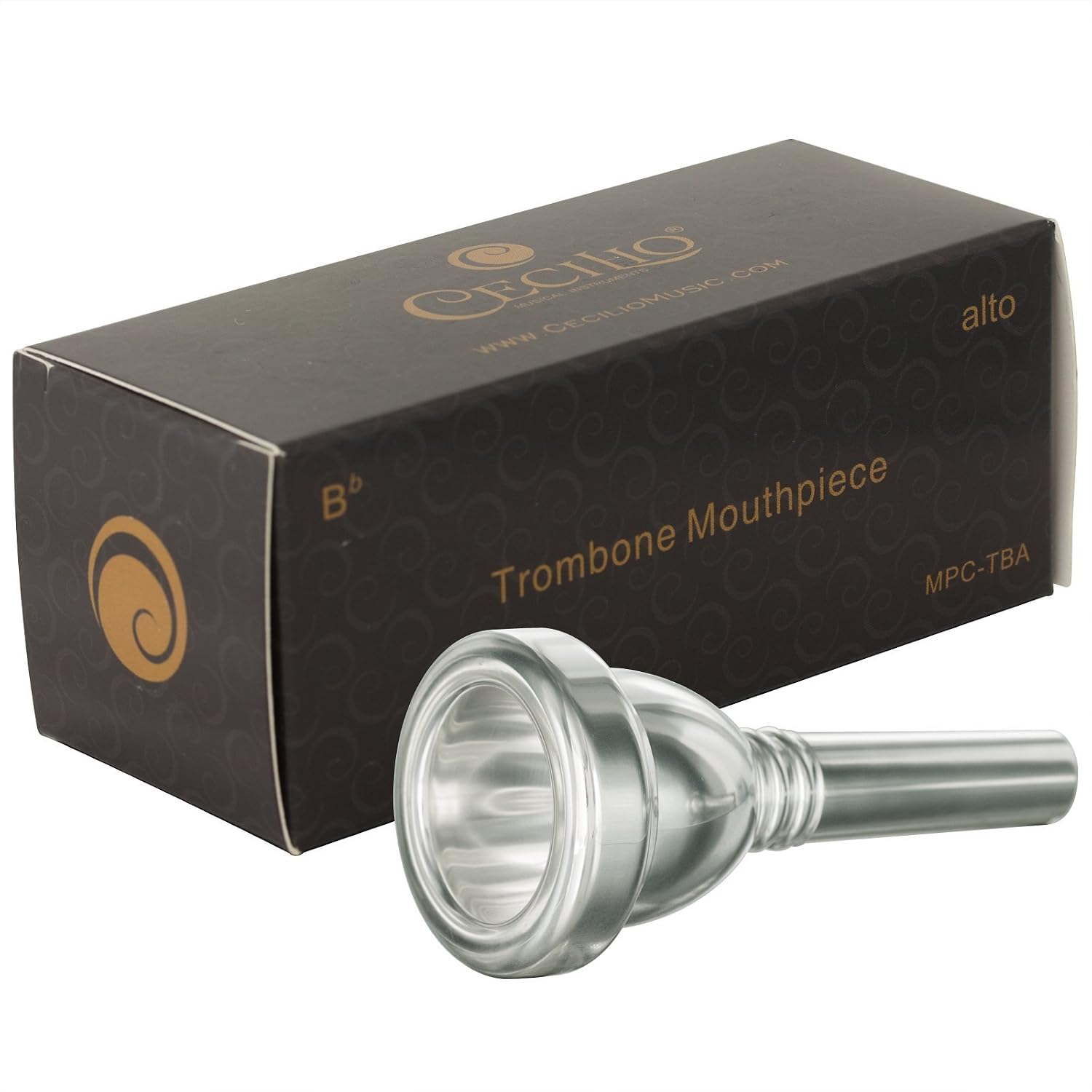 Cecilio Alto Trombone Mouthpiece, Silver Plated, Size 6.5AL