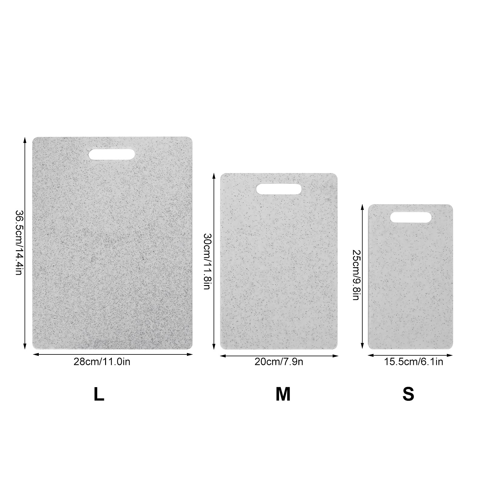 Küchenschneidebretter Schneidebrett-Set 3-teiliges Schneidebrett-Set Imitation Marmormuster Doppelseitiges Schneidebrett Küchenzubehör(Weiß) Geschenk zum Valentinstag