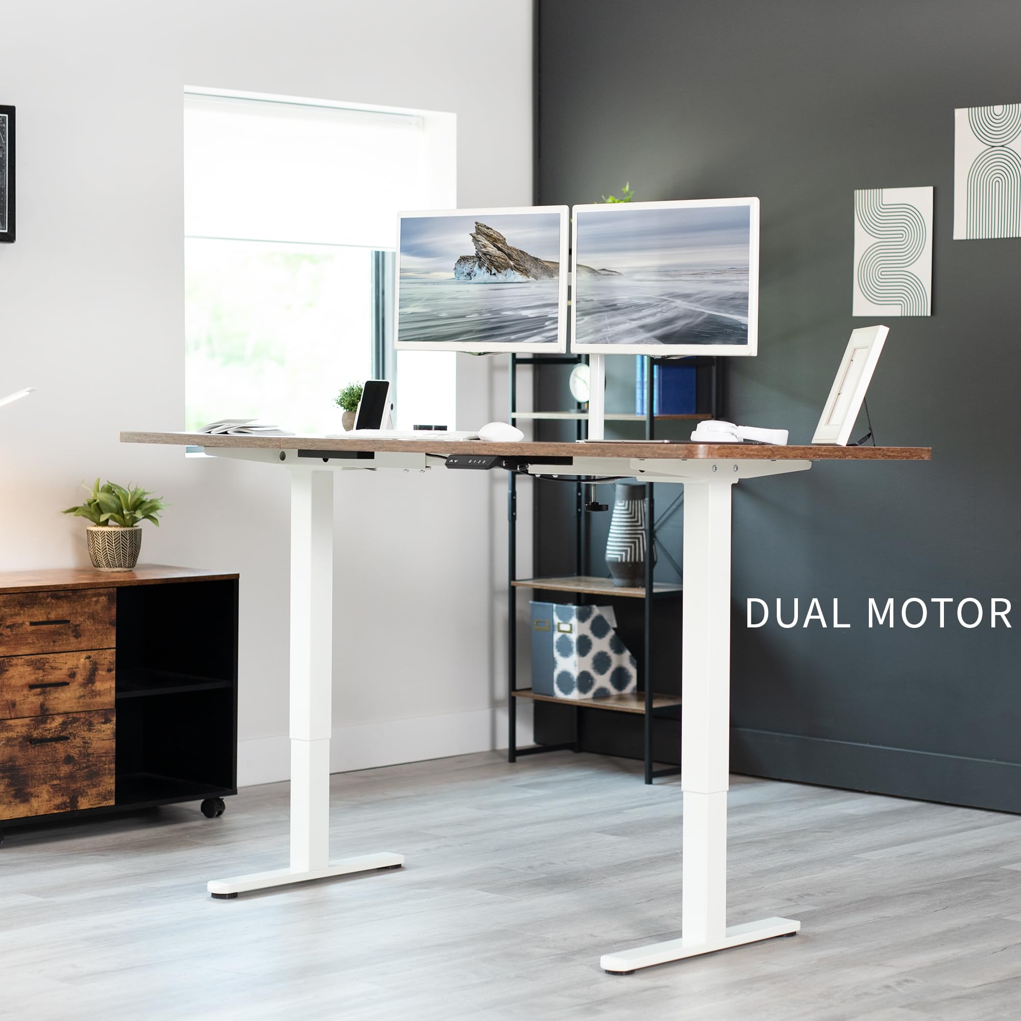 VIVO Electric Dual Motor Standing Desk Frame for 41 to 82 inch Table Tops Frame Only Ergonomic Standing — view 8