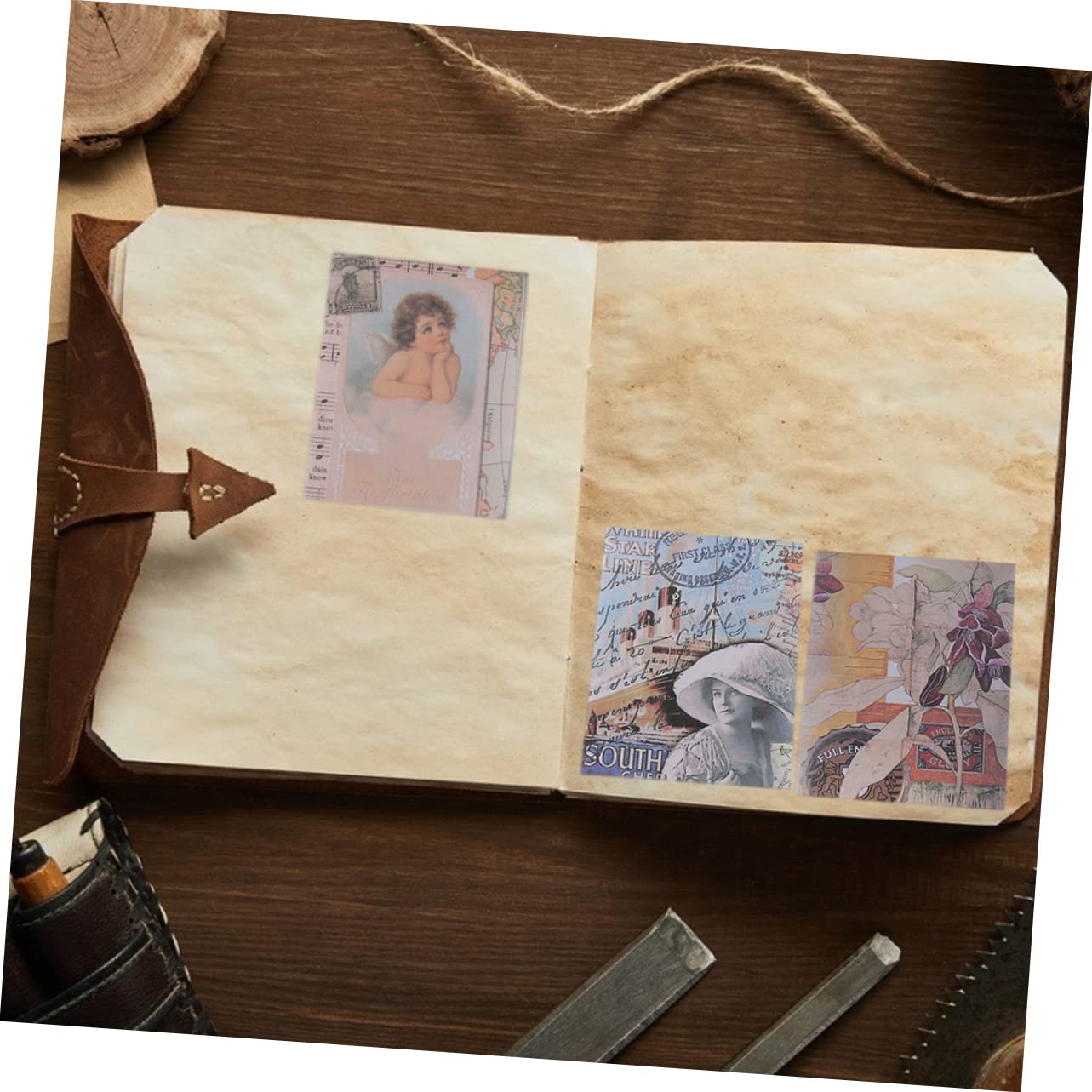 EXCEART 6piezas Cuaderno Retro Scrapbooking Material De Papel Para Diario y Manualidades Por Cuaderno Para Decoración y Recuerdos