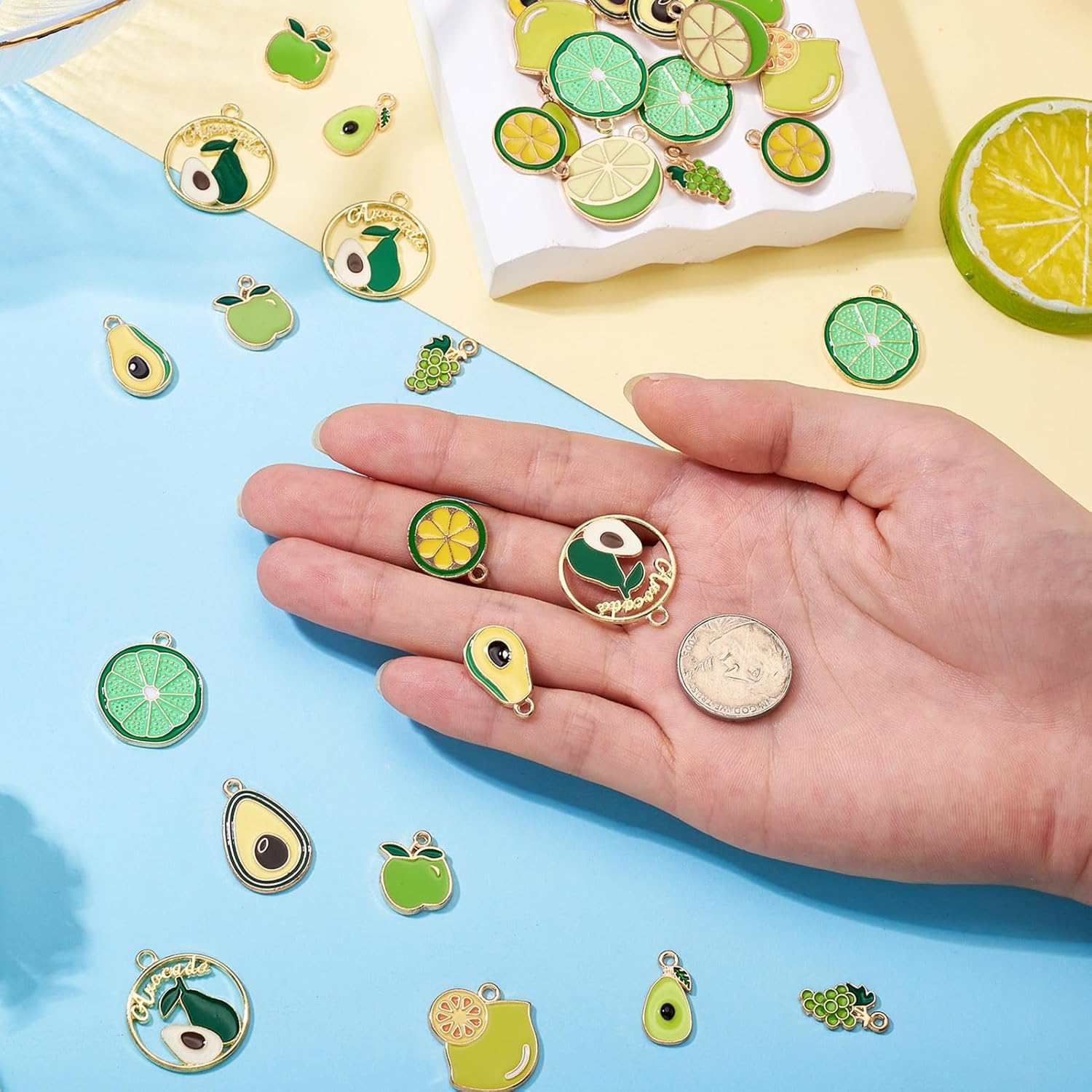 Enamel Fruit Charms Assorted Fruits Pendants Fruit Metal Dangle Charms Cute Hang Ornament for DIY Crafts Jewelry Making - Image 5