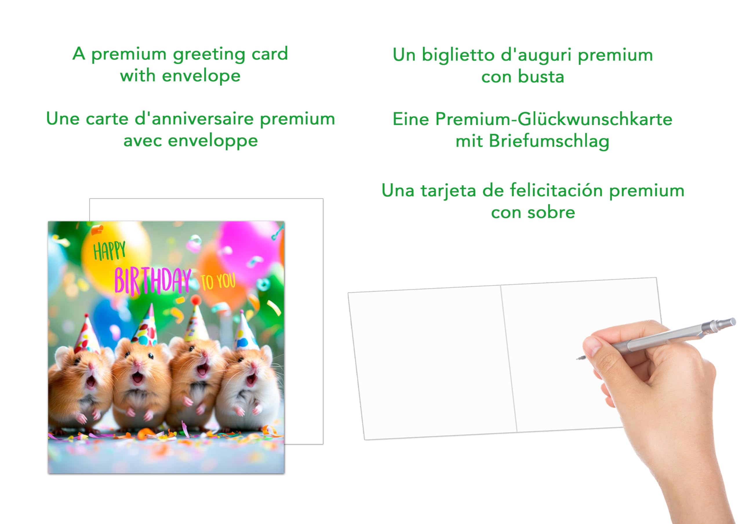 Edition Seidel Premium Square Birthday Card With Envelope Greeting Happy Birthday For Him Or Her Male Female Girl Boy Children Kids Teens Friend - View #8