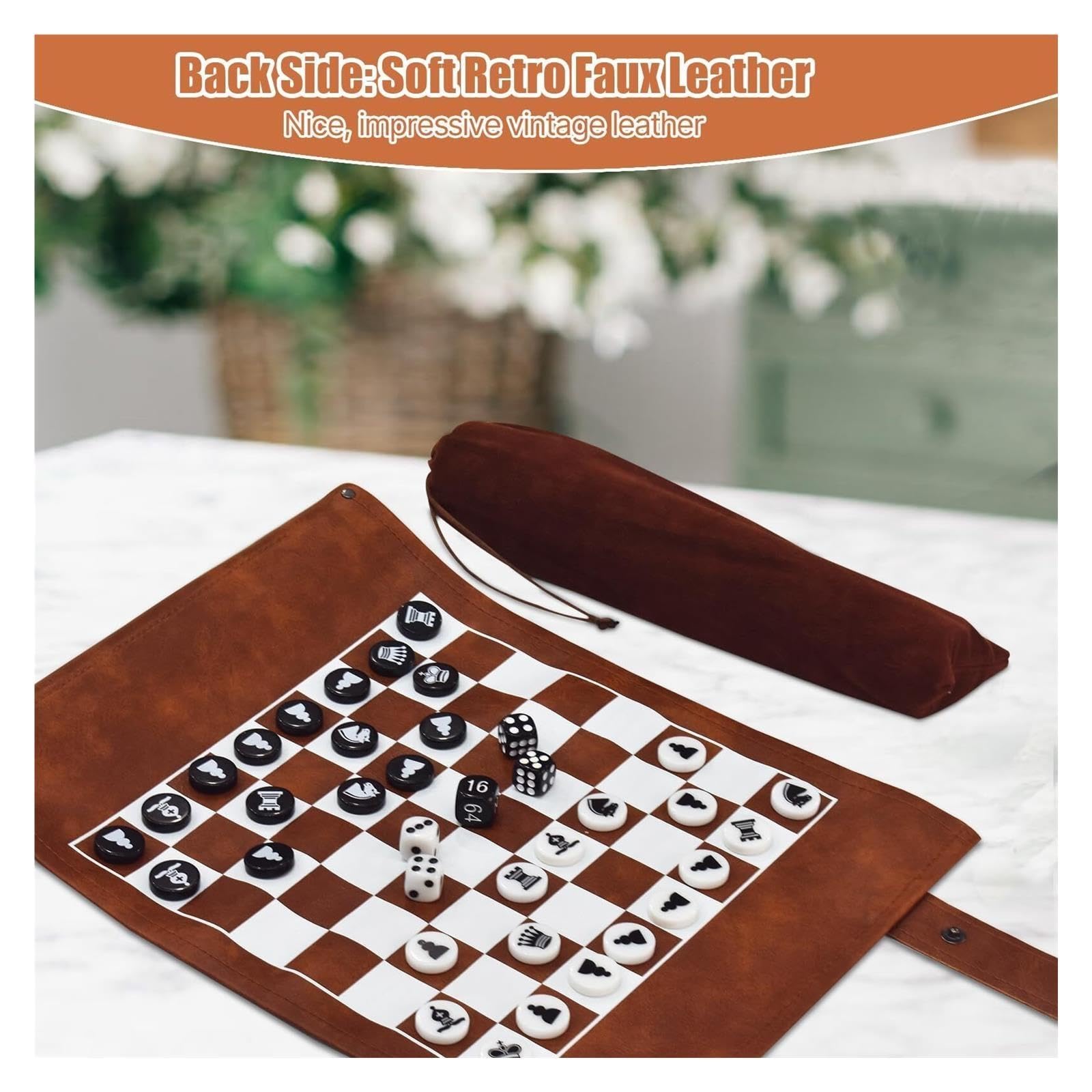 Jeux d'échecs en Cuir Enroulable