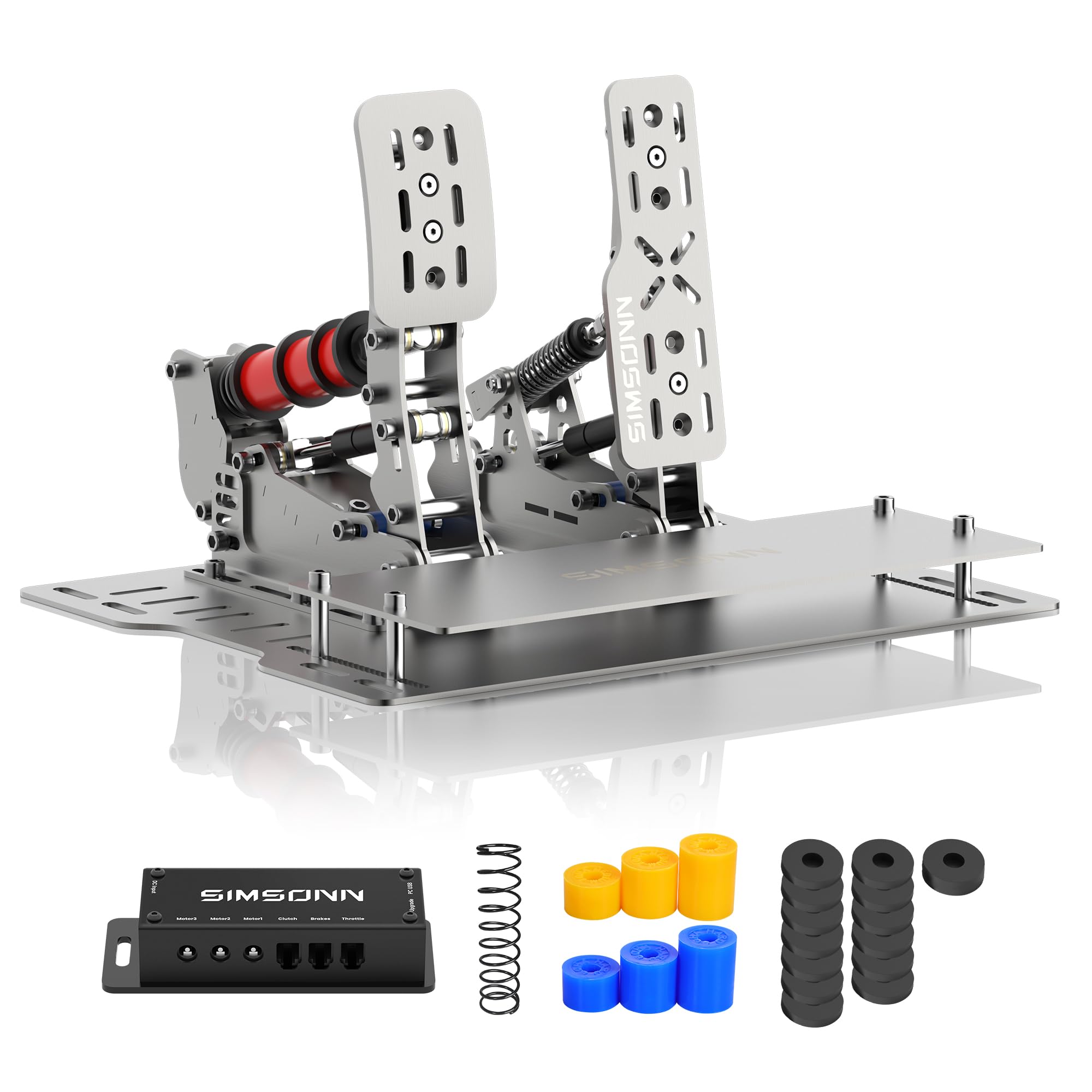 SIMSONN Plus X Sim Racing Pedals PC Simulator HE Hydraulikpedale Unterstützung für haptische Pedale Reactor (Plus X-P2-H2-Plate) Games