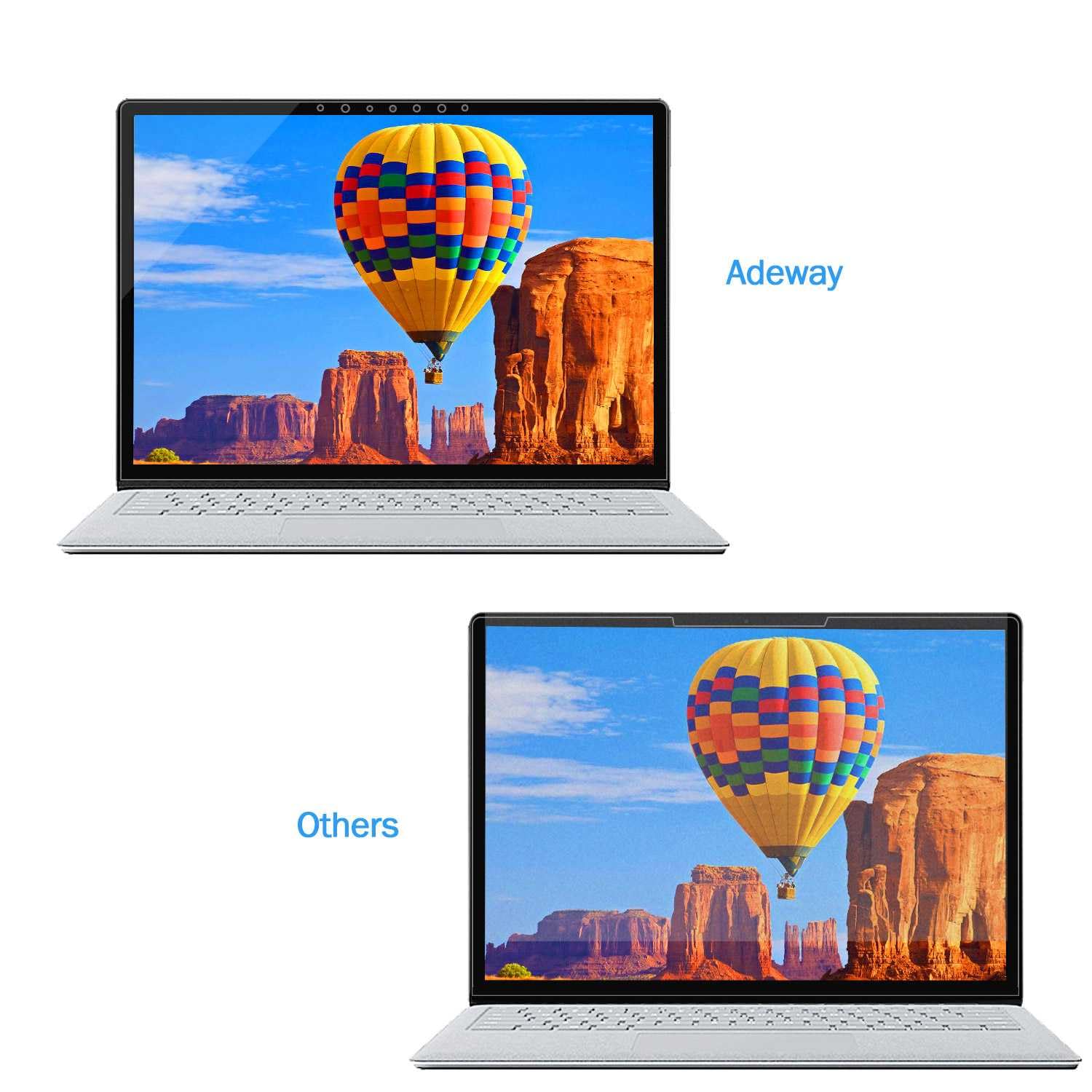Adeway Protector de pantalla de vidrio templado Surface Laptop de 13" (2025), UltraGlass 9H+, resistente a arañazos, caídas, huellas dactilares, claridad HD, pack 2.