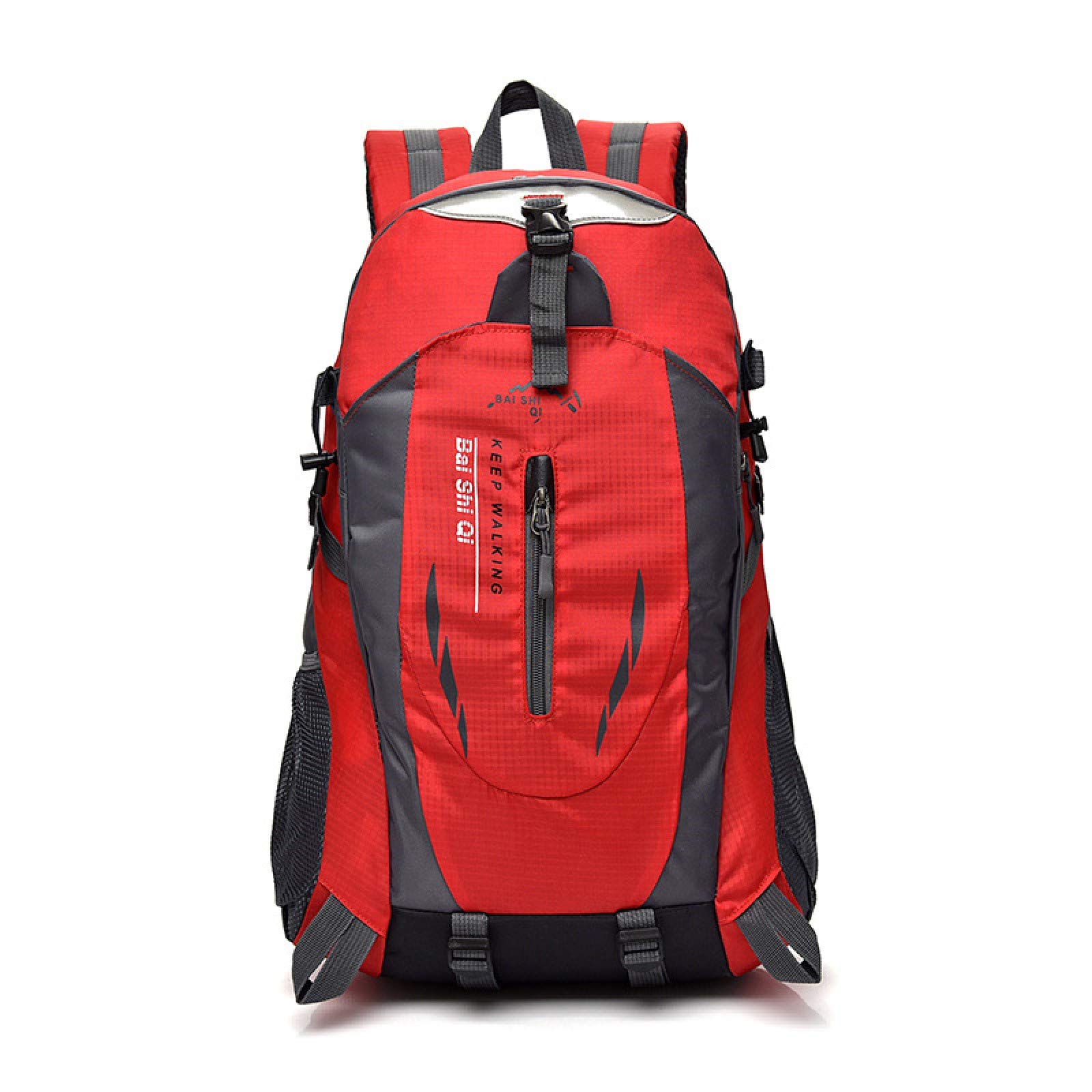 Cicilin Lightweight Hiking Backpack 40L Multi-functional Water-resistant Casual Camping Trekking Rucksack for Cycling Travel Climbing Mountaineer Outdoor Sport (Red)