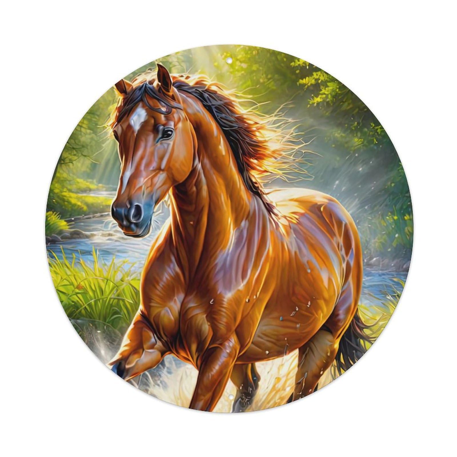Animal Running Horses Metal Tin Sign