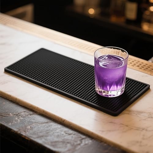 Miniatura 5 de MANCHAP Paquete de 3 alfombrillas de goma negras de 12 x 6 pulgadas, antideslizantes, para encimera, para bar en casa, restaurante