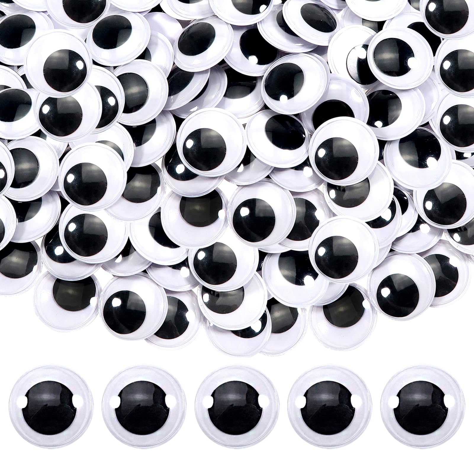 TOAOB 150pcs 25mm Large Googly Eyes Self Adhesive Wiggle Eyes for Craft