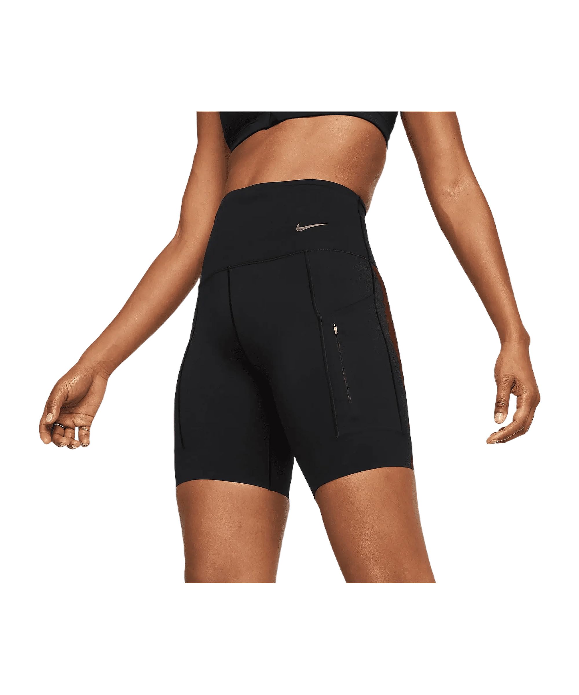 NIKE DQ5923-010 W NK DF GO HR 8IN Short Shorts Women's Black/Black Size S