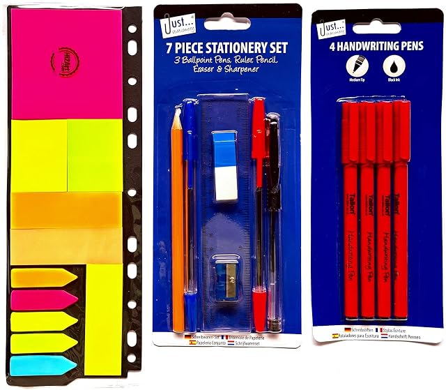 22 Pcs Stationery Set Back To School Writing Pen Pencil Ruler Eraser Sharpener Memo Pad