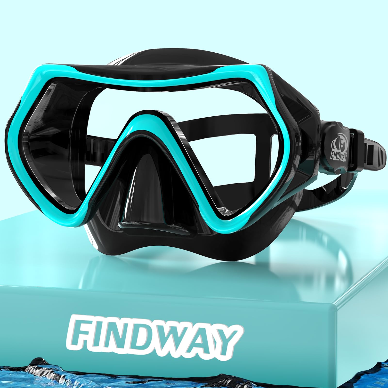 Findway Unisex Adult Diving Mask, Men Women Tempered Glass Diving Mask, Leak-Proof Diving Goggles, Snorkeling Mask Suitable for Snorkeling and Swimming