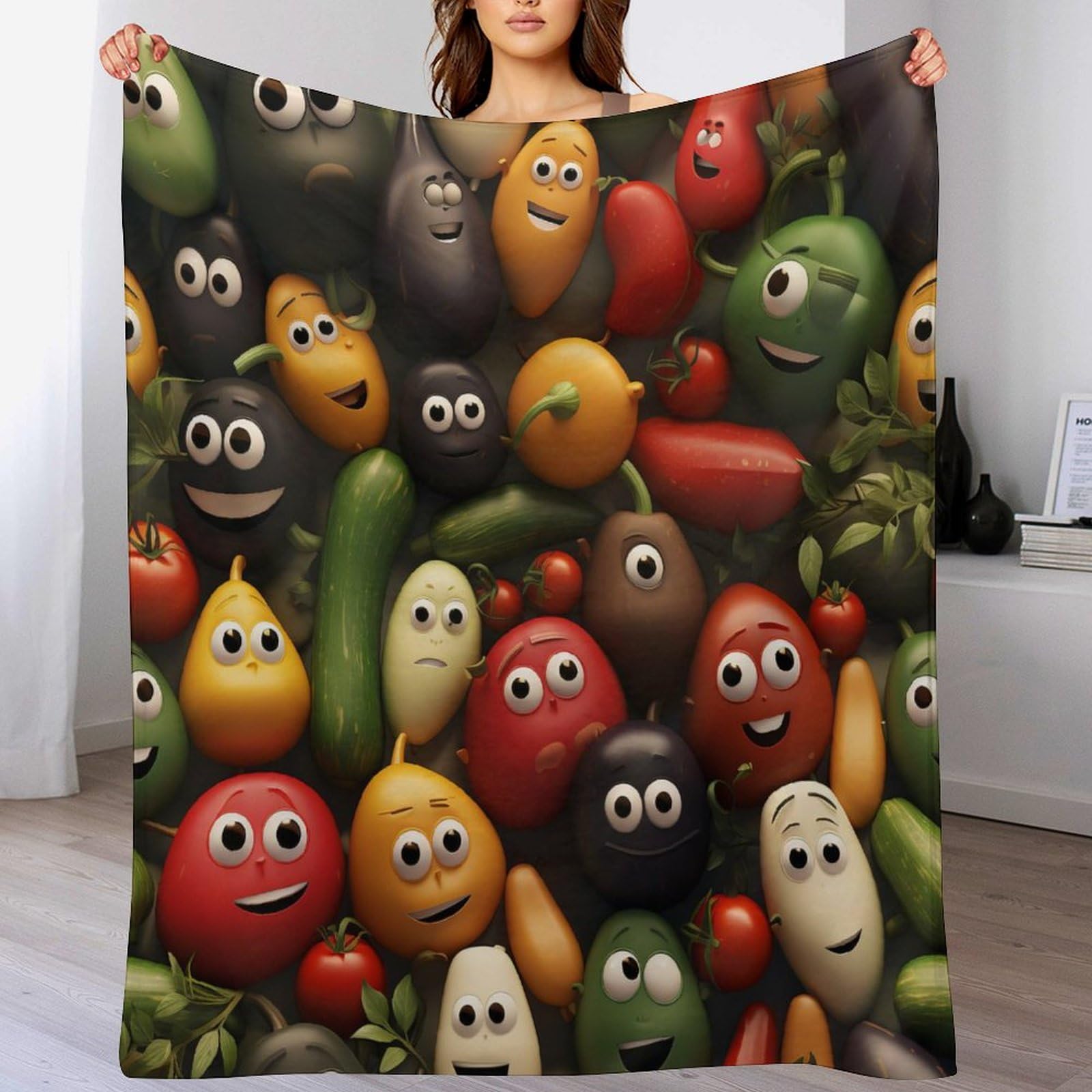 Couverture legume chaude et douce en polaire flannel