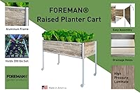 Vista 24 de Foreman Raised Garden Bed on Wheels – Weather-Resistant Raised Garden Bed (48" x 24" x 32") with Drainage, Ideal Raised Garden Bed for Vegetables &