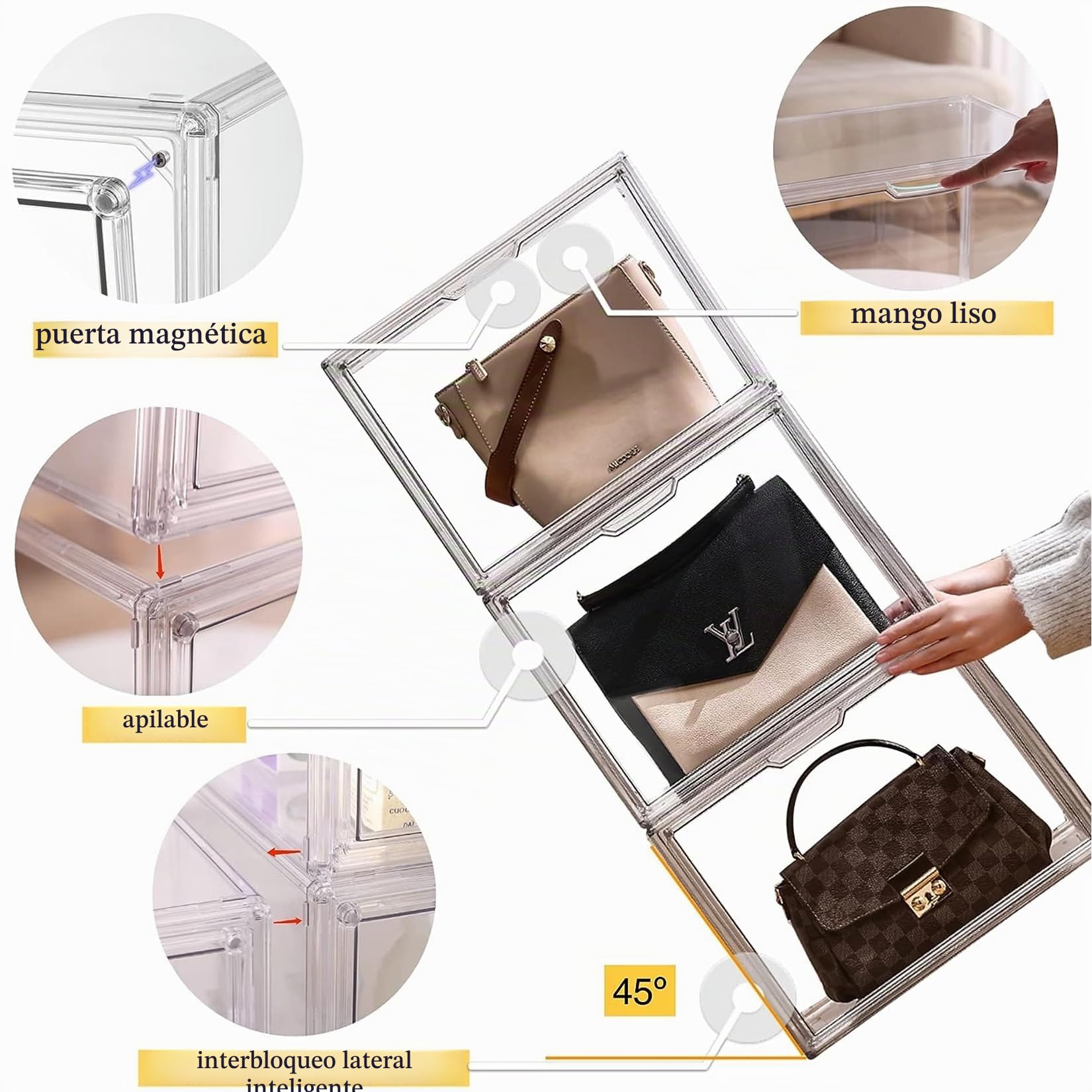 Vitrinas para Colecciones,Caja de Exhibición de Transparente, Vitrinas para Colecciones Vitrina Cristal Expositora Metacrilato, Vitrina de Muñecas con Puerta,Figuras de AccióN, Juguetes (60x35x36cm)