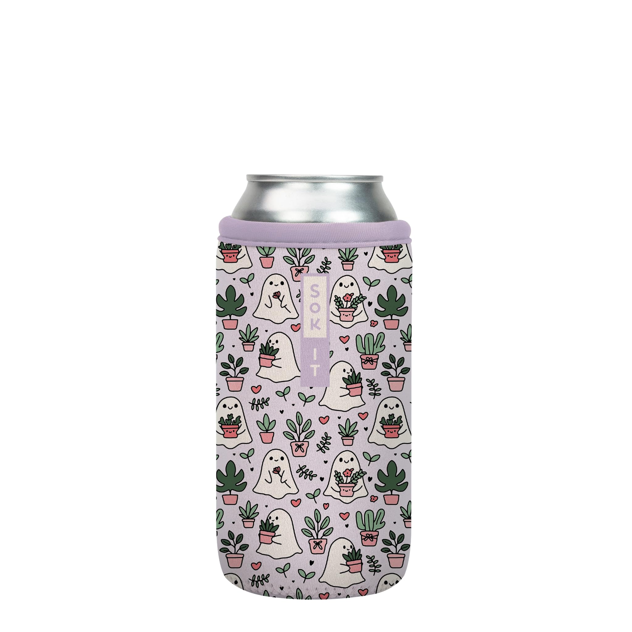 Sok It CanSok Sleeve for Beer & Soda Insulated Neoprene Cover (Boo-tanicals, 16oz Can Sleeve)