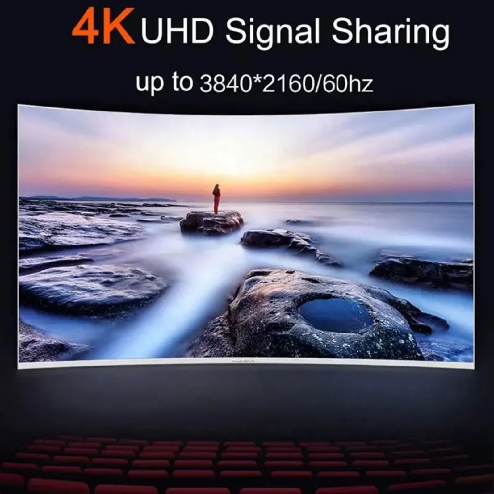 Convertitore distributore Splitter 4K 60Hz 1x16 for HDMI2.0 1080P for videocamera Dvd, Laptop, PC e Monitor TV con Ampia compatibilità, Facile da configurare(4K 30Hz 1X16)
