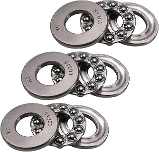 3Pcs 51203 Thrust Ball Bearings, with Washers 17mm Bore 35mm OD 12mm Width GCr15 Thrust Bearing for Wind Spinners Slicers CNC Retrofits