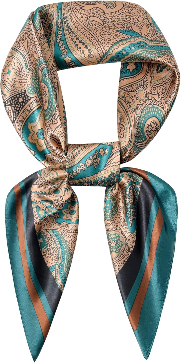 35" Men's Silk Cowboy Scarf - Oversized Western Bandana Neckwear, Large Square Scarf with Gift Packaging - Image 4