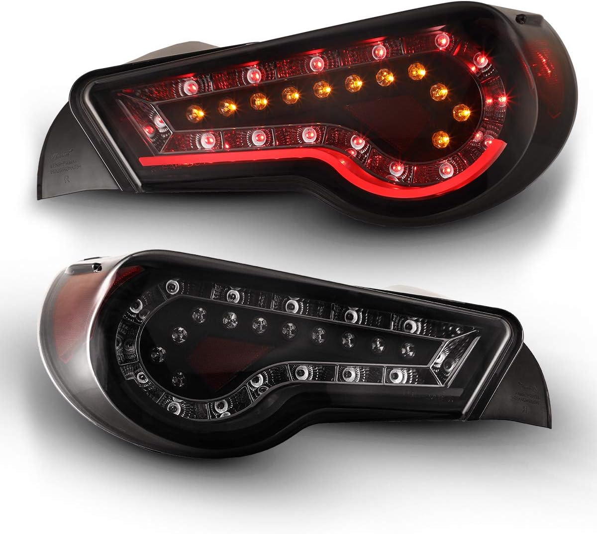 LED Tail Lights for 2013-2016 Scion FR-S/ 2017-2020 Toyota 86/2013-2020 Subaru BRZ Tail lamps assembly (Black/Smoke) - 2PCS a Set