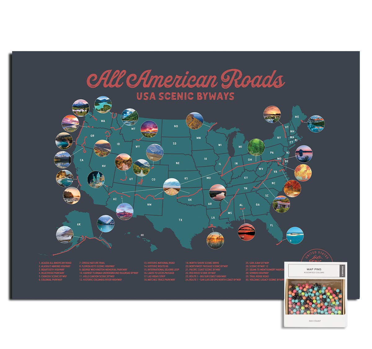 Buy Epic Adventure s All American Road Trip Travel - Push Pin 24